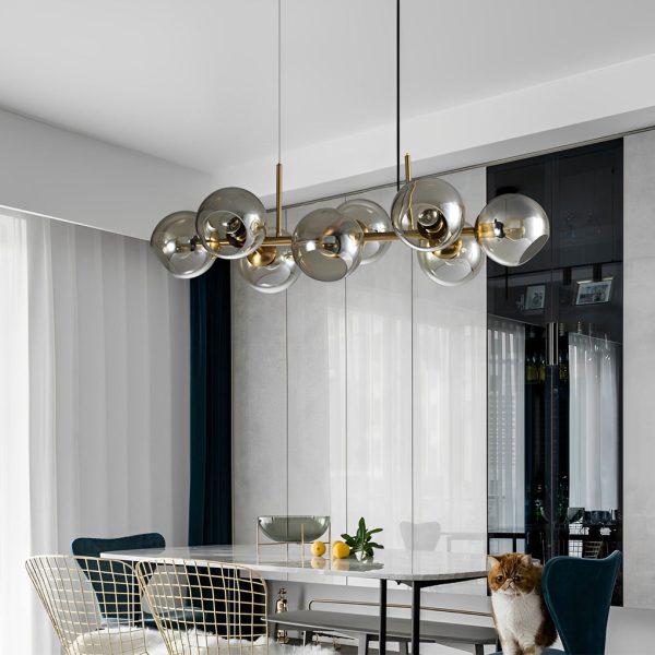 8 Lights Glass Shade LED Postmodern Chandelier Dining Room Light Fixtures - Image 2