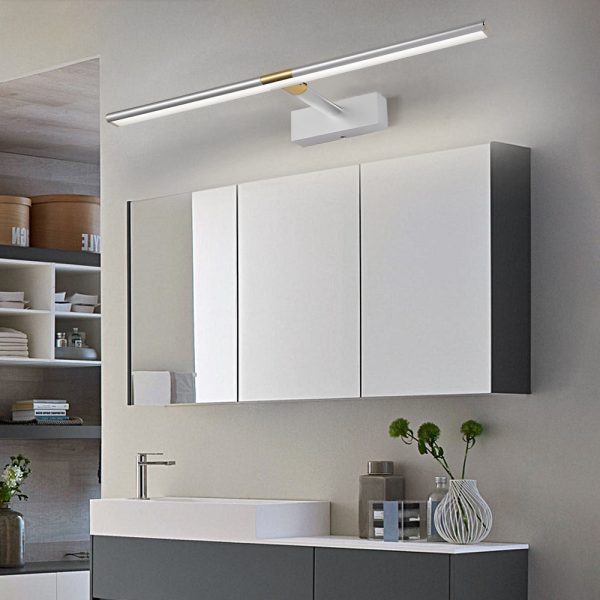 Retractable LED Bathroom Vanity Light with Adjustable Rod and Matte Finish - Image 3