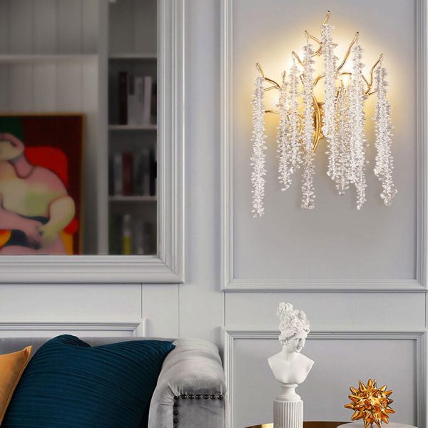 Modern Light Luxury Tree Branch Crystal 3-Light Wall Sconce Lamp - Image 15