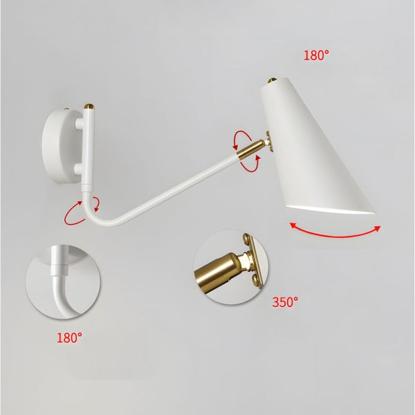 Modern Hoxton Hanging Wall Sconce with Conical Shade - 1-Light - Image 7