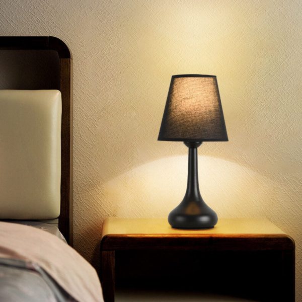 Nordic Vintage Pure Black White Iron Fabric 1-Light Table Lamp - Image 22