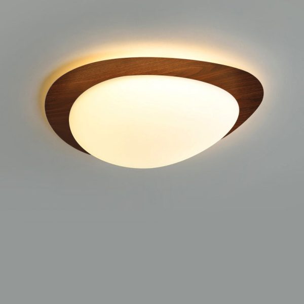 Contemporary Scandinavian Pebble Shape Iron Acrylic LED Flush Mount Ceiling Light For Bedroom - Image 18
