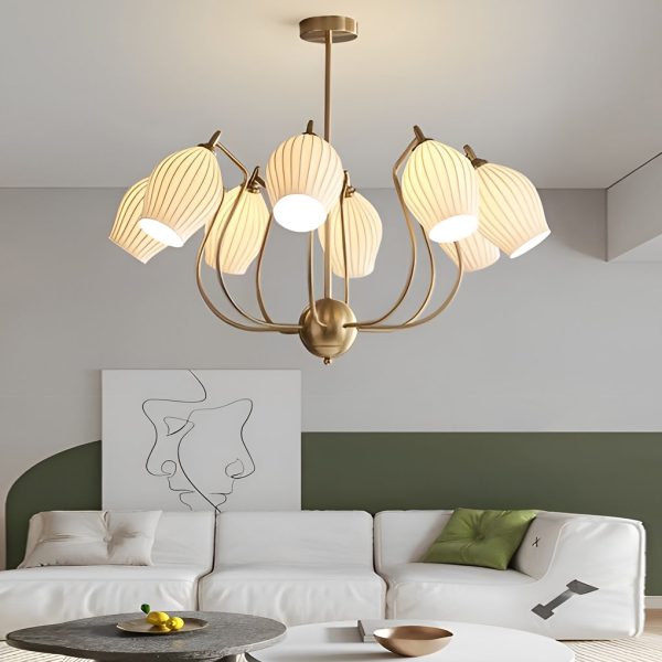 4 Lights Ceramics Flower shaped Warm Light Modern Ceiling Lights - Image 3