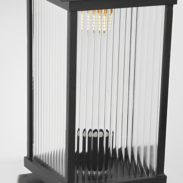 Retro Glass LED Waterproof Matte Black Modern Solar Fence Post Lights - Image 10