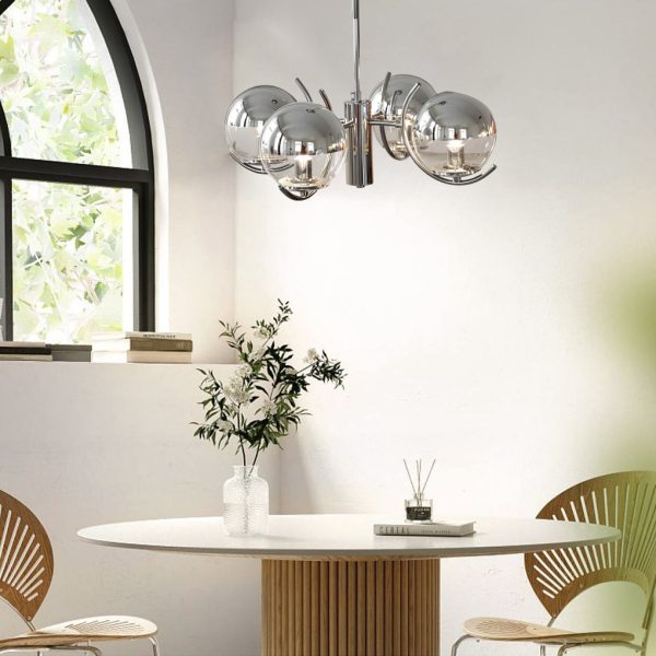 4/5 Lights Glass Globe Ball Electroplating Iron Nordic Chandelier Light - Image 6