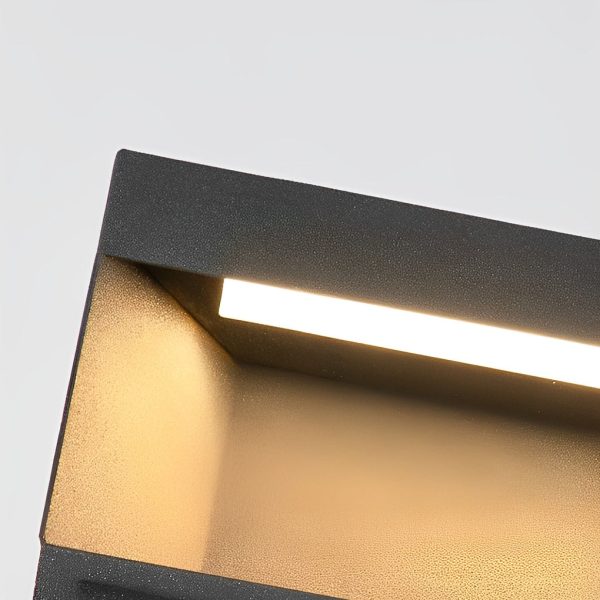 Square LED Hardwired/Solar Outdoor Pier Mount Lantern Post Light Black - Image 8