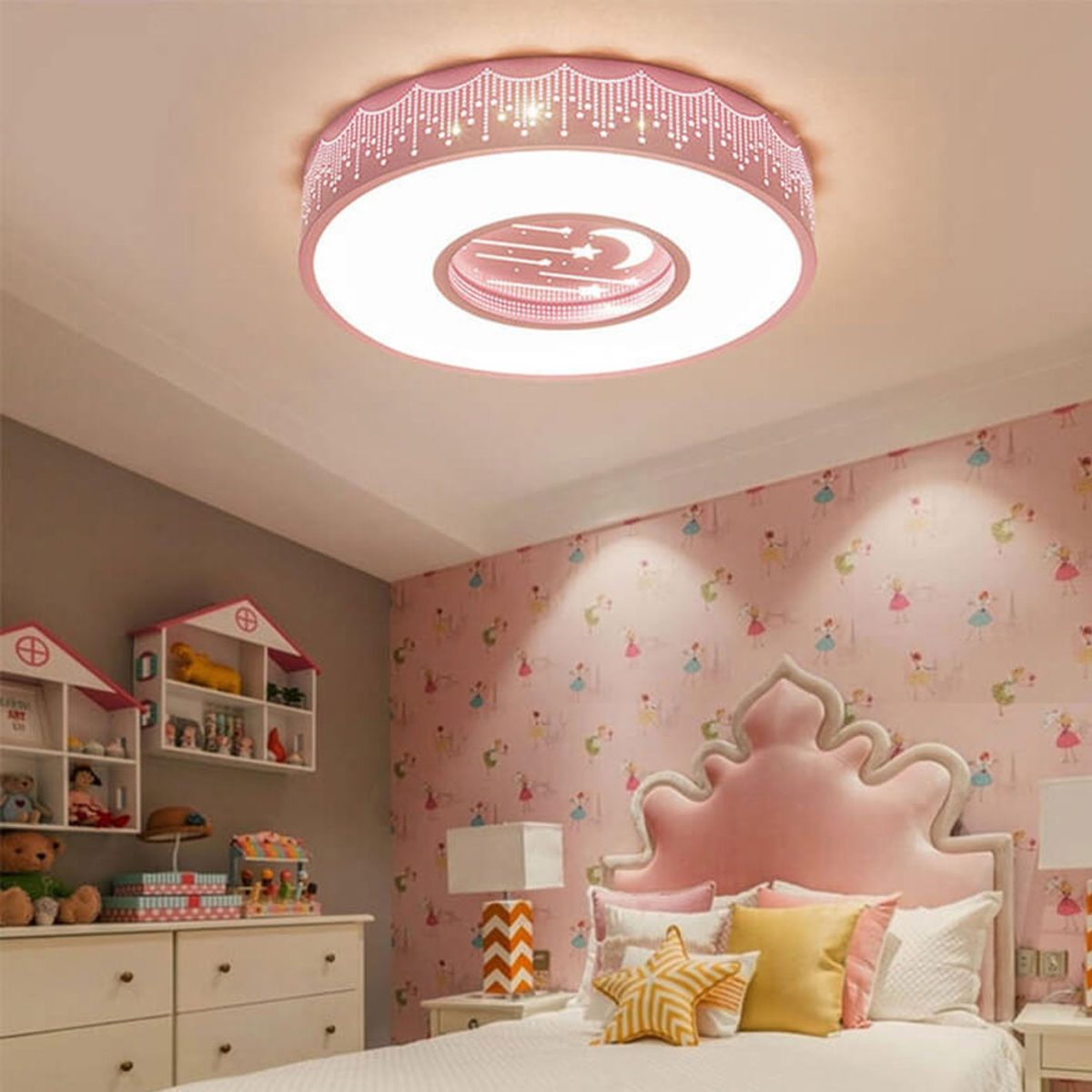 Modern Minimalist Starry Sky Round Children's LED Flush Mount Ceiling Light - Image 19
