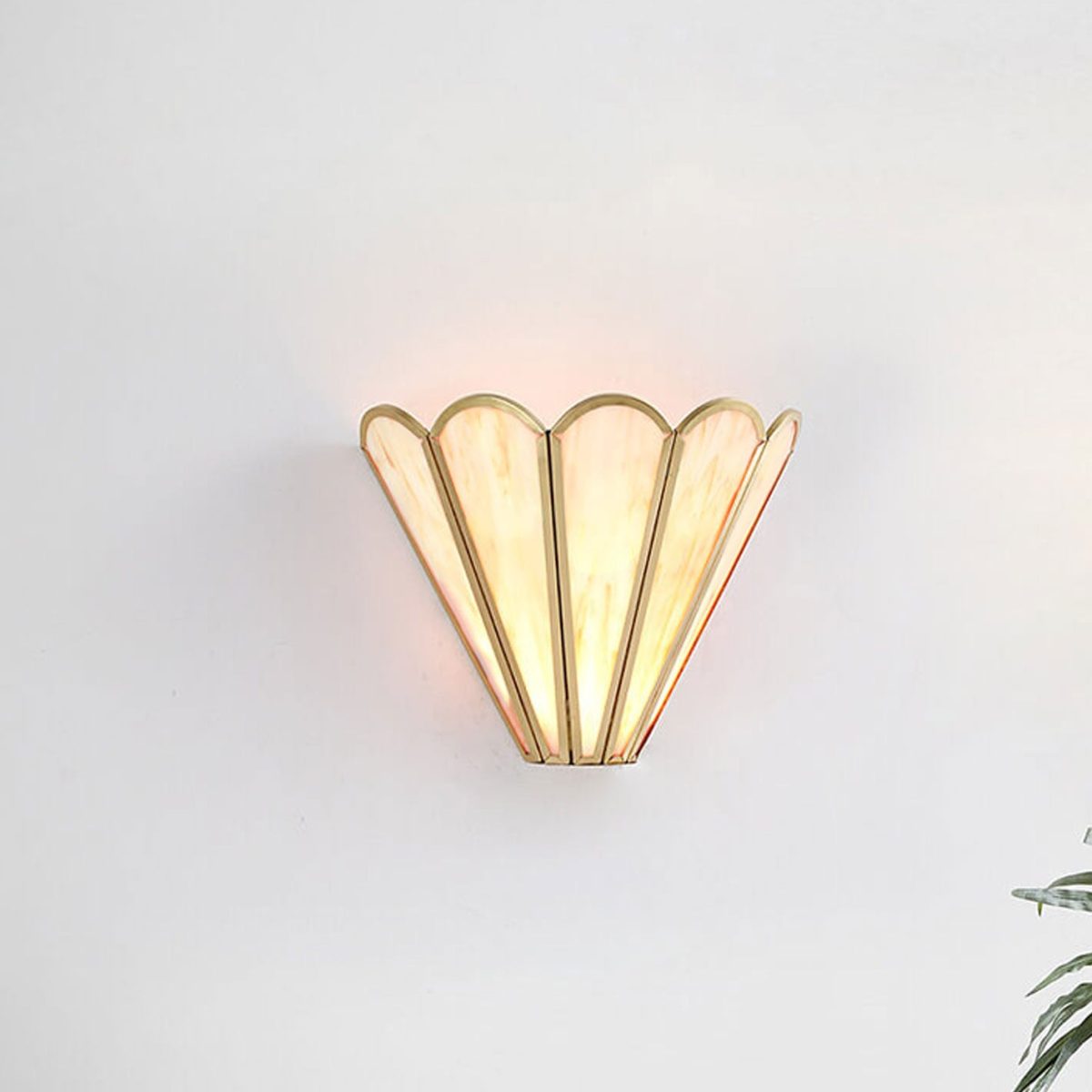 Nordic Minimalist Brass Glass 1-Light Wall Sconce Lamp - Image 1