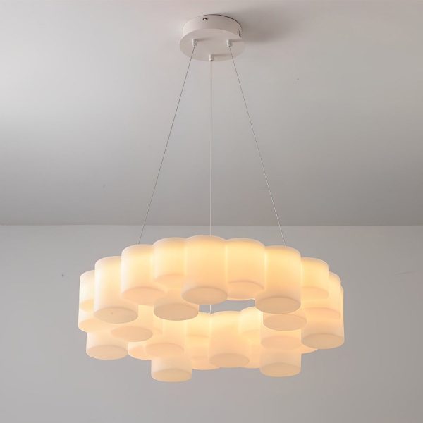 Ring Honeycombs Three Step Dimming LED White Ins Nordic Chandelier Light - Image 7