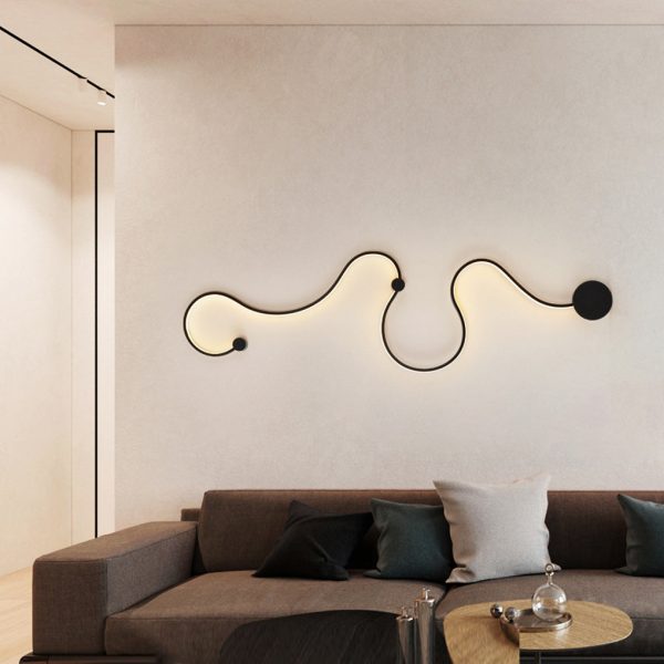 Creative Long Curved Linear LED Modern Wall Sconce Lighting Wall Light Wall Lamp - Image 5