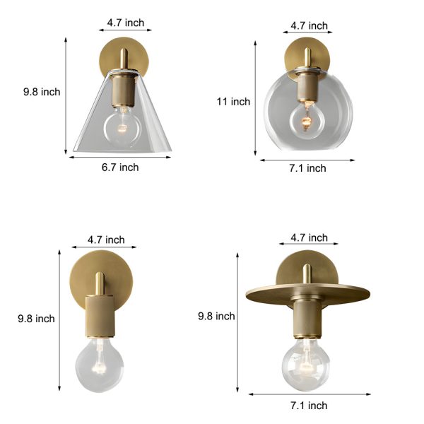 Simple Glass Shade Creative Hardware Minimalist Postmodern Wall Lamp - Image 7