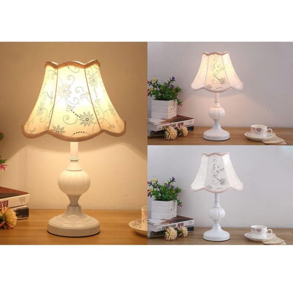 Nordic Vintage Floral Glass Fabric 1-Light Table Lamp - Image 19