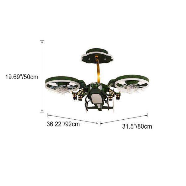 Modern Children's Helicopter Hardware Acrylic LED Semi-Flush Mount Ceiling Fan Light - Image 5