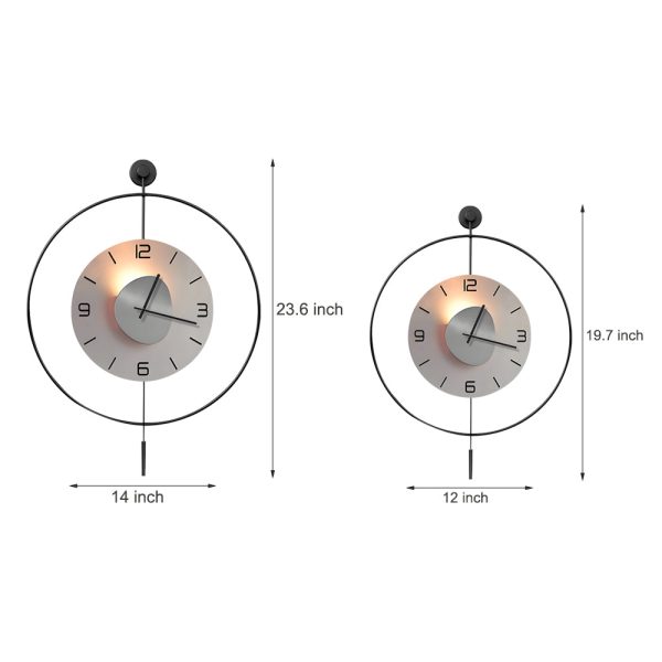 Battery Operated Round LED Hanging Metal Wall Clock - Image 8