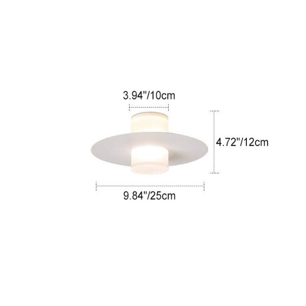 Modern Minimalist Cylindrical Disc Iron Acrylic LED Semi-Flush Mount Ceiling Light - Image 5