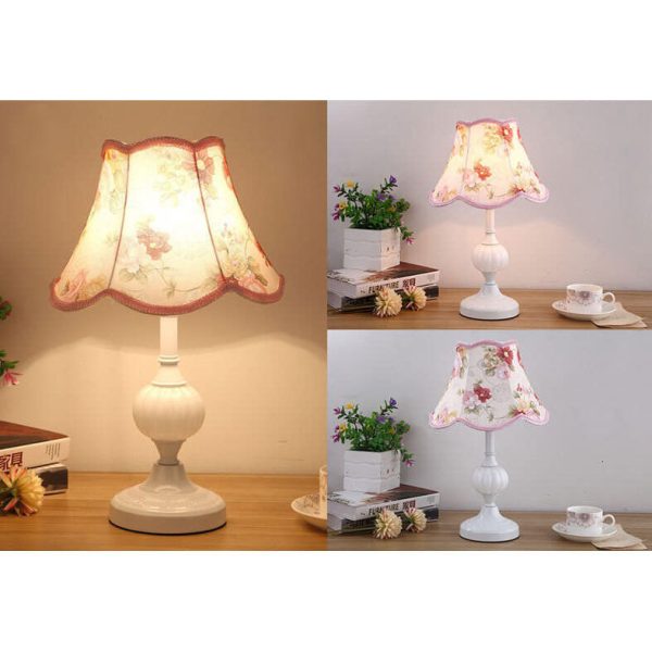 Nordic Vintage Floral Glass Fabric 1-Light Table Lamp - Image 20