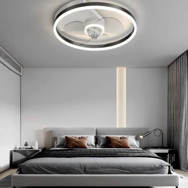 Round Creative LED Mute Intelligent Modern Bladeless Ceiling Fans Lamp - Image 5