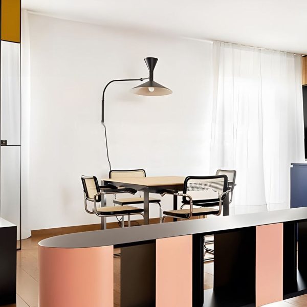 Marseille Swing Arm Wall Lamp Adjustable Long Metal Arm Trumpet Sconce - Image 2