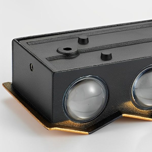 Black & Gold Aluminum LED Outdoor Up Down Wall Light - Image 11