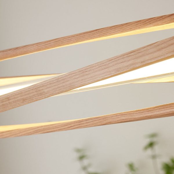 Japanese Minimalist Log Long Column Brass LED Island Light Chandelier - Image 6