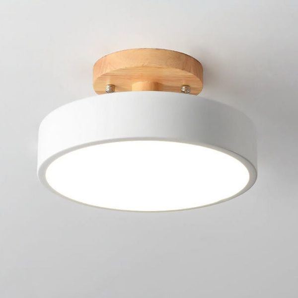 Nordic Log Round LED Semi-Flush Mount Ceiling Light - Image 13