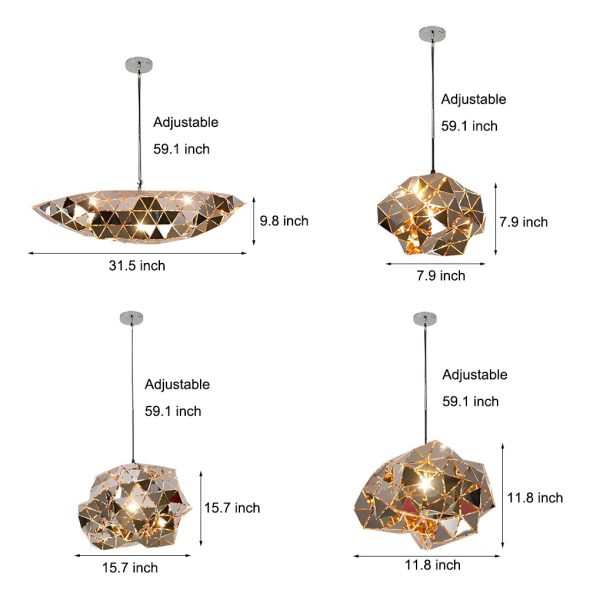 Irregular Decor Stainless Steel Hollow Creative Post-Modern Chandelier - Image 7