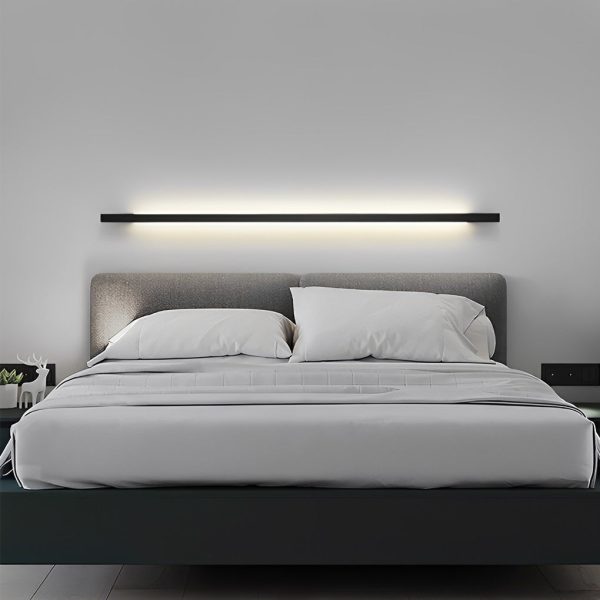 Minimalist Strip Three Step Dimming LED Black Postmodern Wall Lamp - Image 8