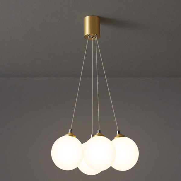 Nordic Light Luxury Glass Balloon Brass 4/5/7 Light Chandelier - Image 4