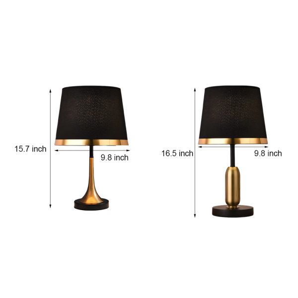 Vintage White/Black and Mid-Century Modern Brass Table Lamp - Image 7