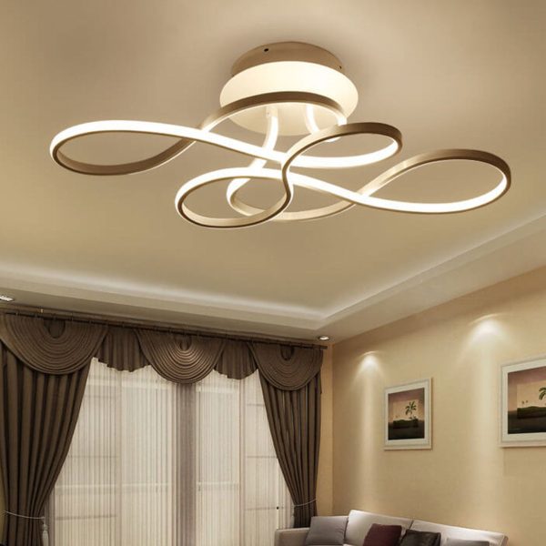 Modern Minimalist Aluminum Acrylic Line LED Flush Mount Ceiling Light - Image 14