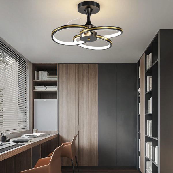 Luxury Acrylic Three Rings Combination Design LED Flush Mount Fan Light - Image 16