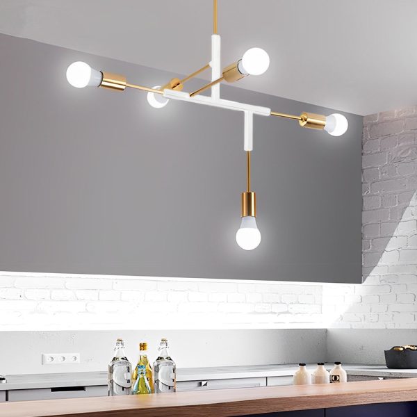 5 Lights LED Creative Branch Electroplated Iron Modern Chandelier Ceiling Lights - Image 4
