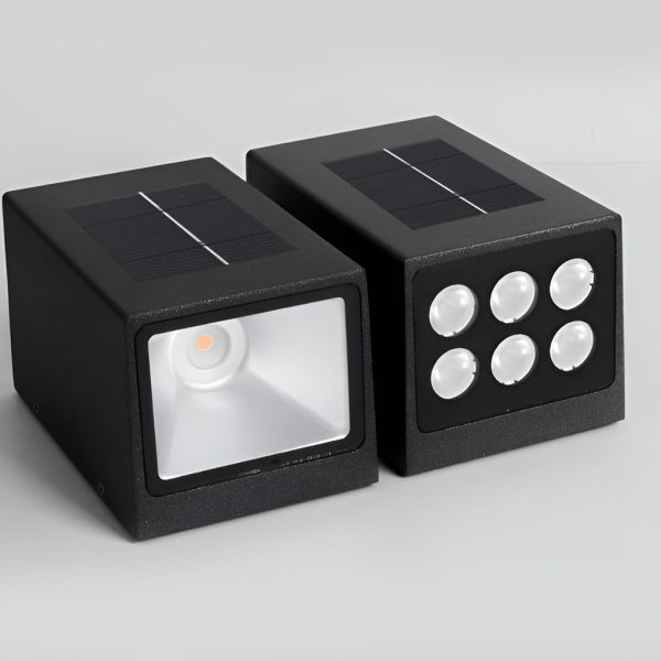 Rectangular Waterproof Up and Down Lights LED Solar Modern Wall Sconce Lighting - Image 7