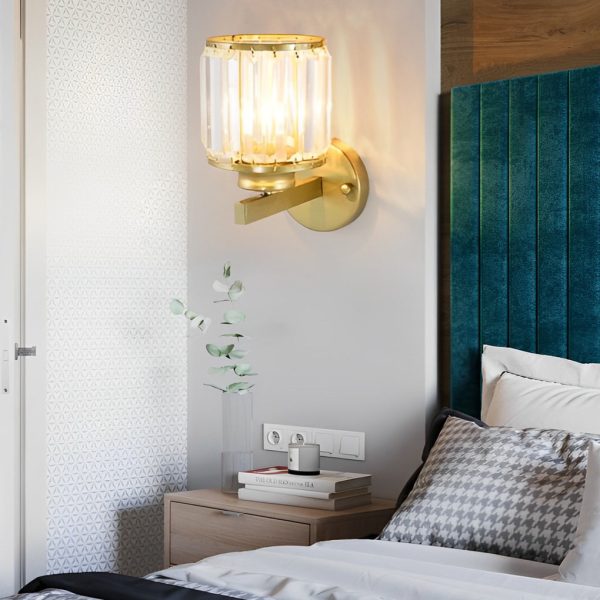 Creative Round Crystal Glass Postmodern Wall Lamp Plug in Wall Sconce Lighting - Image 4