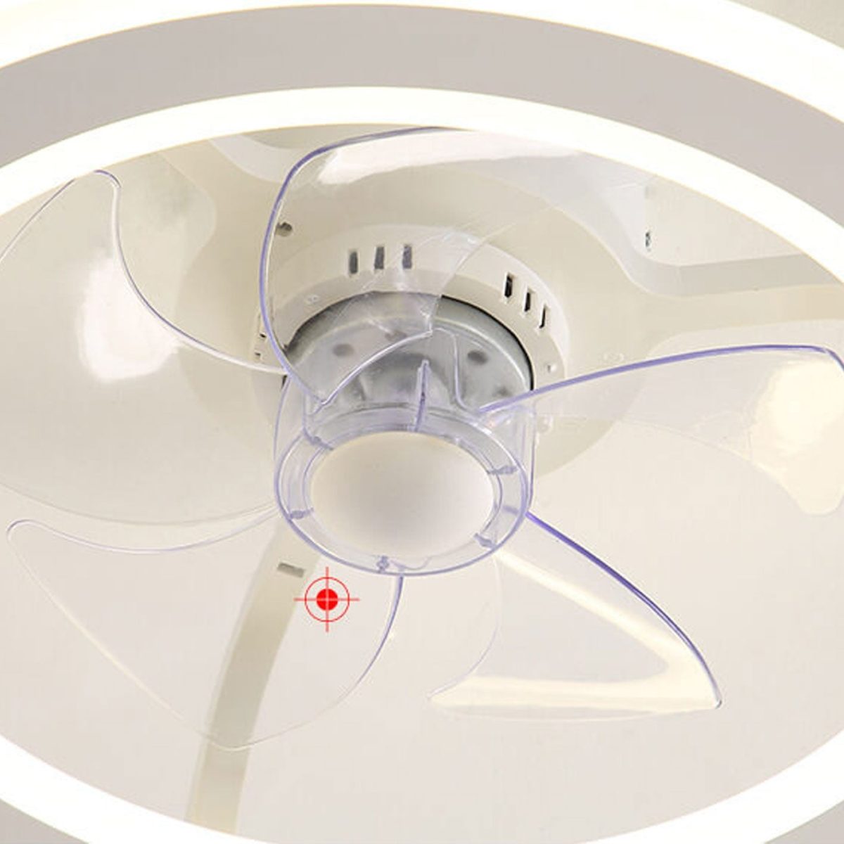 Nordic Creative Round LED Semi-Flush Mount Ceiling Fan Light - Image 10