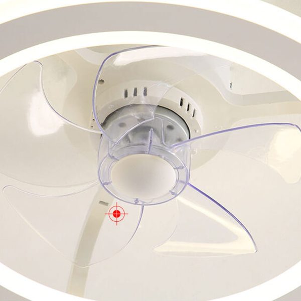Nordic Creative Round LED Semi-Flush Mount Ceiling Fan Light - Image 10