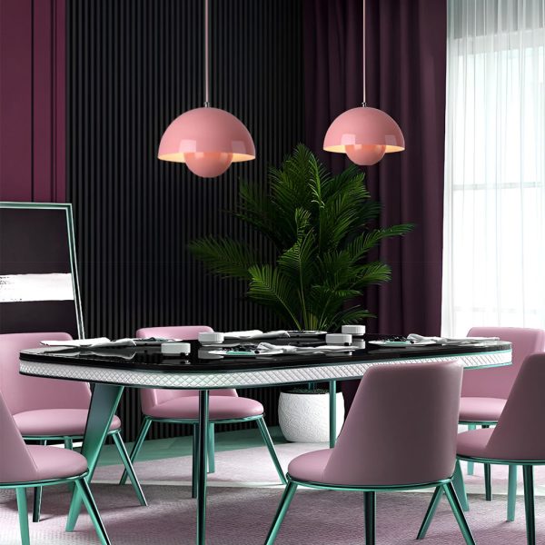 1-Light Metal Mushroom Nordic Flowerpot Pendant Light - Image 6
