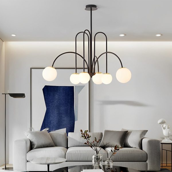 6/8 Lights Iron Glass Creative Nordic Chandelier Ceiling Light Fixture - Image 2