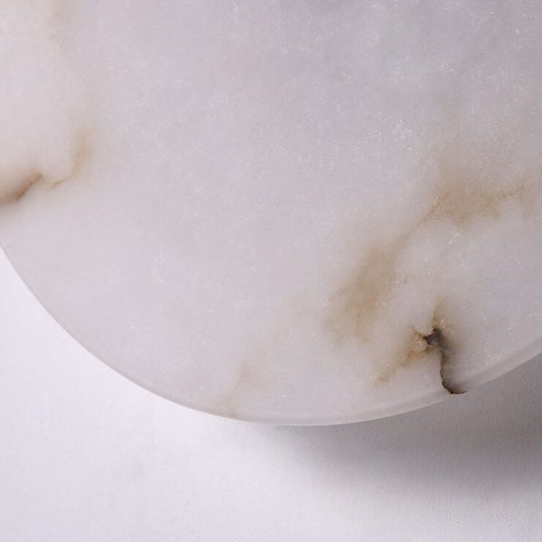 Modern Luxury Round Marble Iron LED Wall Sconce Lamp - Image 8
