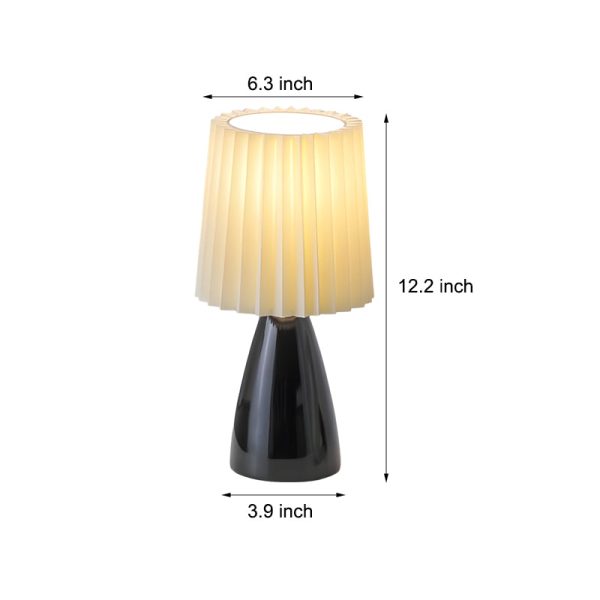 12 inch Pleated-Shade Glass Dimmable Table Lamp - Image 6
