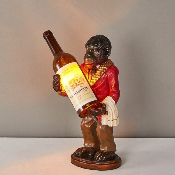 Retro Creative Monkey Resin Wine Bottle 1-Light Decoration Table Lamp - Image 6