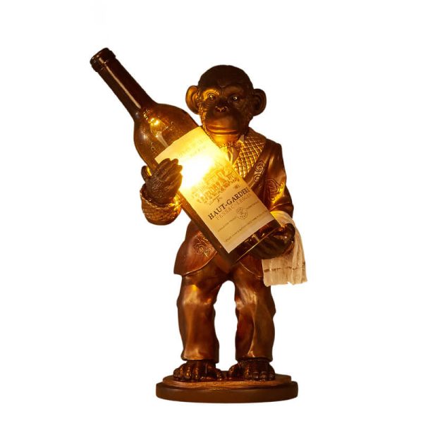 Retro Creative Monkey Resin Wine Bottle 1-Light Decoration Table Lamp - Image 8