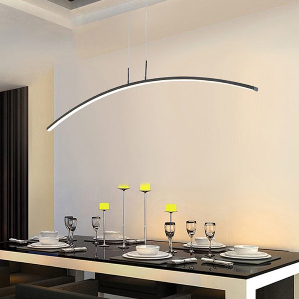 Nordic Minimalist Arch  Linear LED Chandelier - Image 19