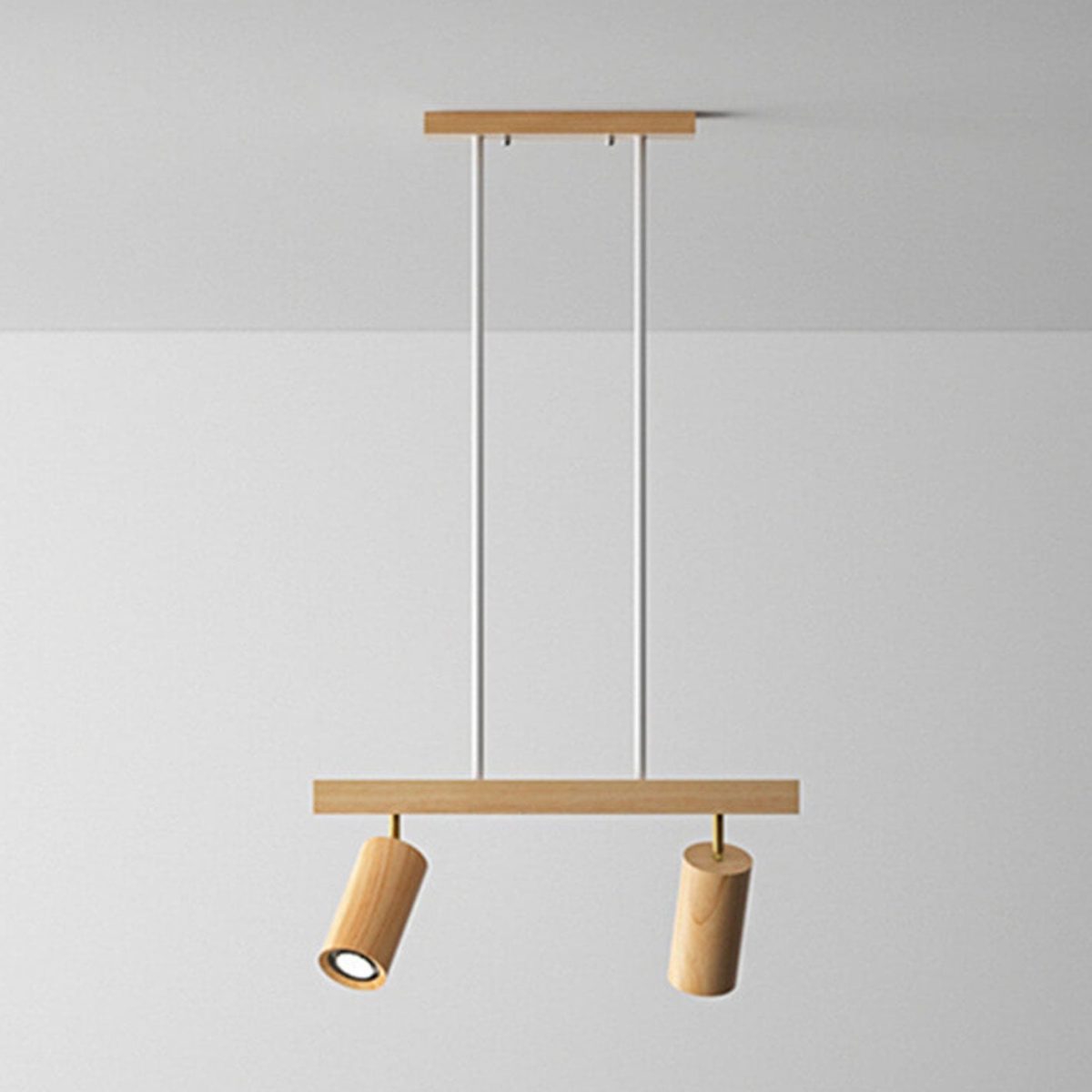 Nordic Minimalist Solid Wood Spotlight Track 2/3/4 Light Chandelier - Image 4