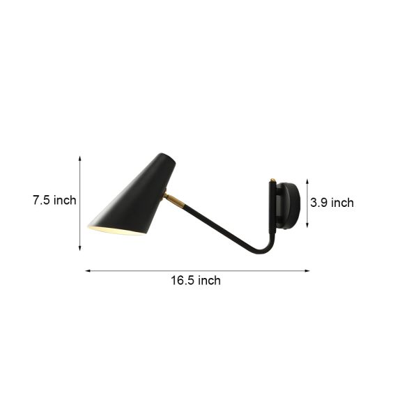 Modern Hoxton Hanging Wall Sconce with Conical Shade - 1-Light - Image 8