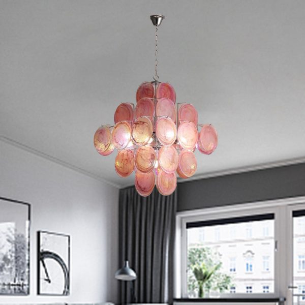 Traditional French Flower Shaped Iron Glass 5/9/12 Light Chandelier For Living Room - Image 12