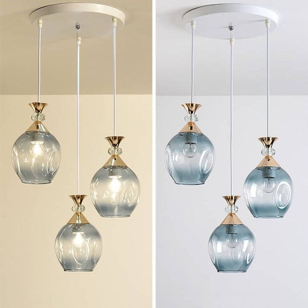 Nordic Gradient Glass Orb 1/3 Light Island Light Chandelier - Image 28