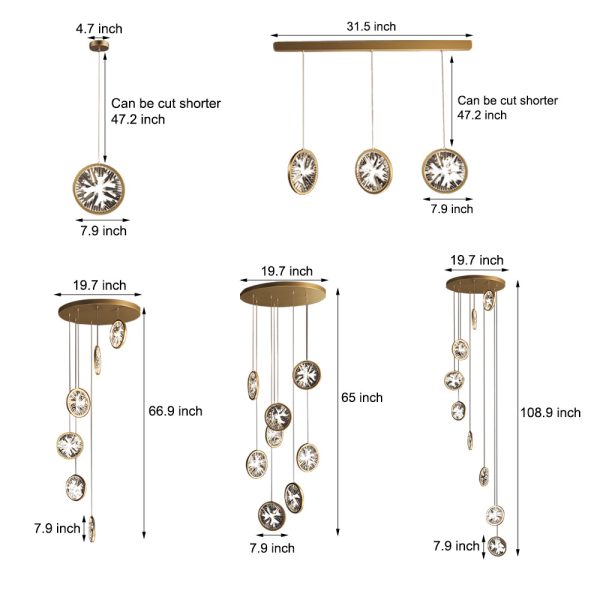 Gold Crystal Staircase Chandelier - Image 7