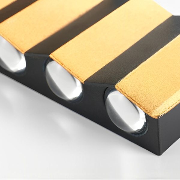Black & Gold Aluminum LED Outdoor Up Down Wall Light - Image 12