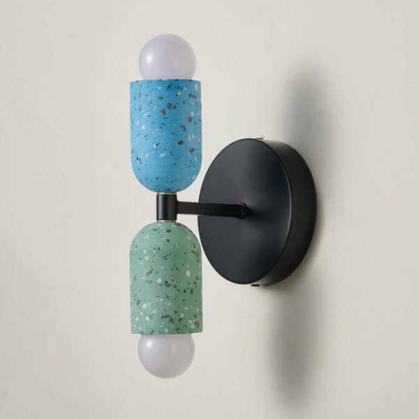 Modern Japanese Wabi-Sabi Iron Cement 2-Light Wall Sconce Lamp - Image 8